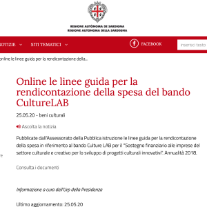 la news di culturelab pubblicata dalla ras